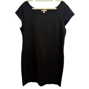 Banana Republic Sheath Dress Women's Size L Black Midi Knee-Length‎ Classic GUC